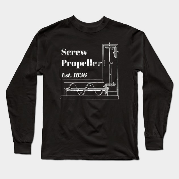 SCREW PROPELLER Est. 1836 F.P. Smith Patent Long Sleeve T-Shirt by Decamega